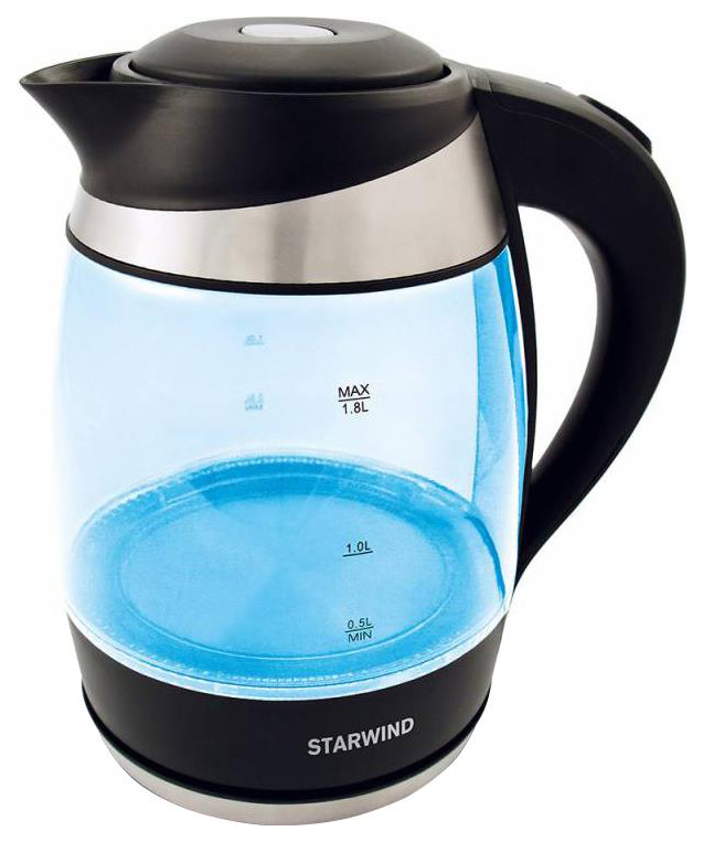 Чайник электрический STARWIND SKG2218 1.8 л голубой, черный топорик туристический amigo 74471 400 г ручка из армированного нейлона