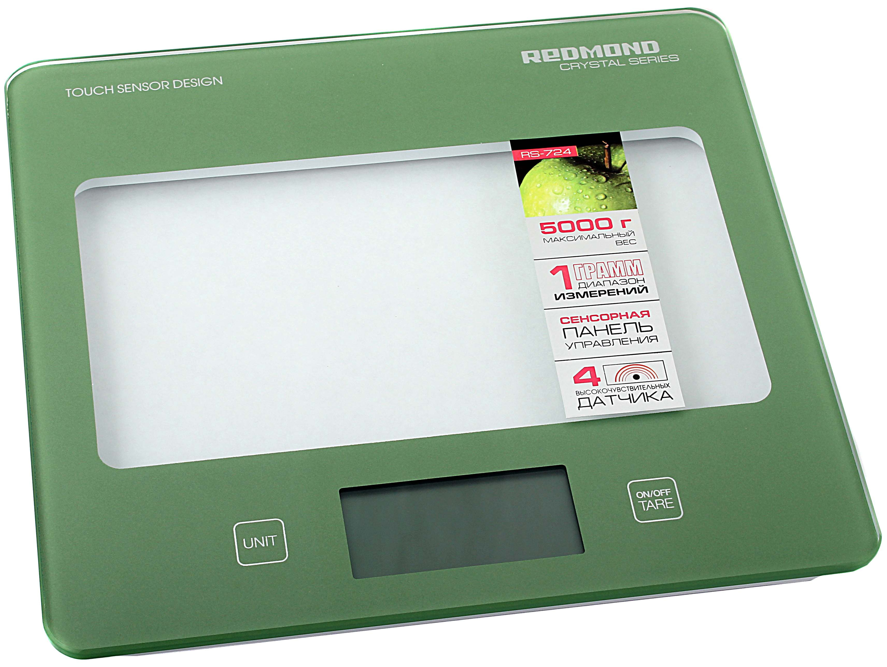 

Весы кухонные Redmond RS-724 Green/Transparent, RS-724