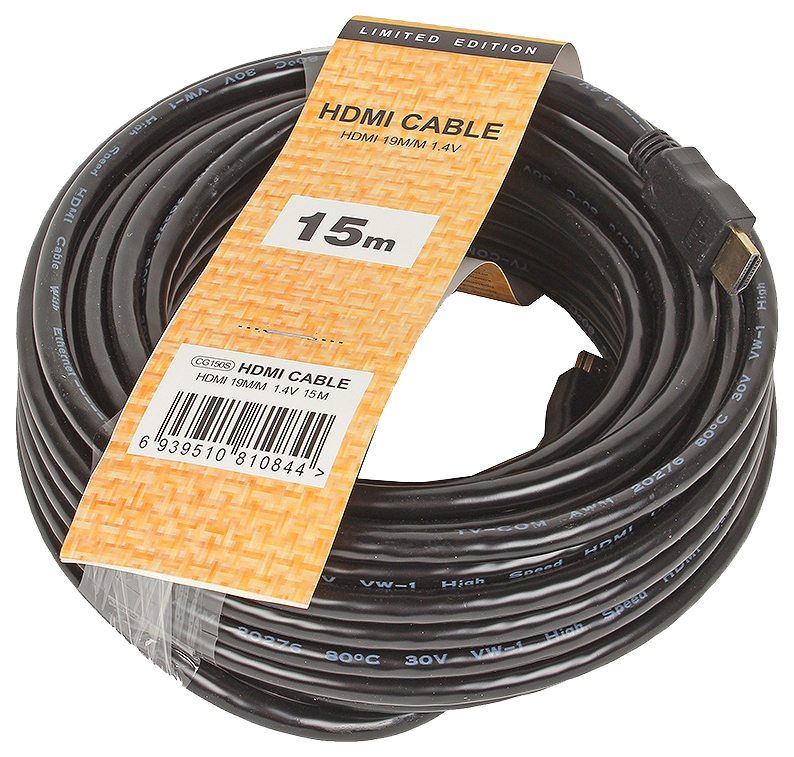 

Кабель VCOM HDMI - HDMI 15м Black (CG150S), Черный, CG150S