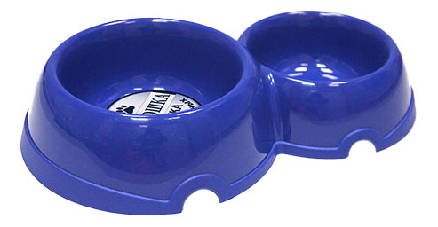 фото Двойная миска для собак хорошка, пластик, синий, 2 шт 0.2 л и 0.35 л