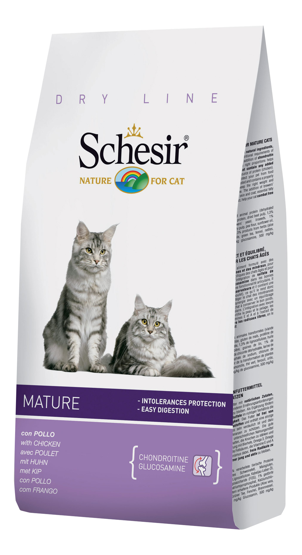 

Сухой корм для кошек Schesir Dry Line Mature, для пожилых, курица, 0,4кг, Dry Line Mature