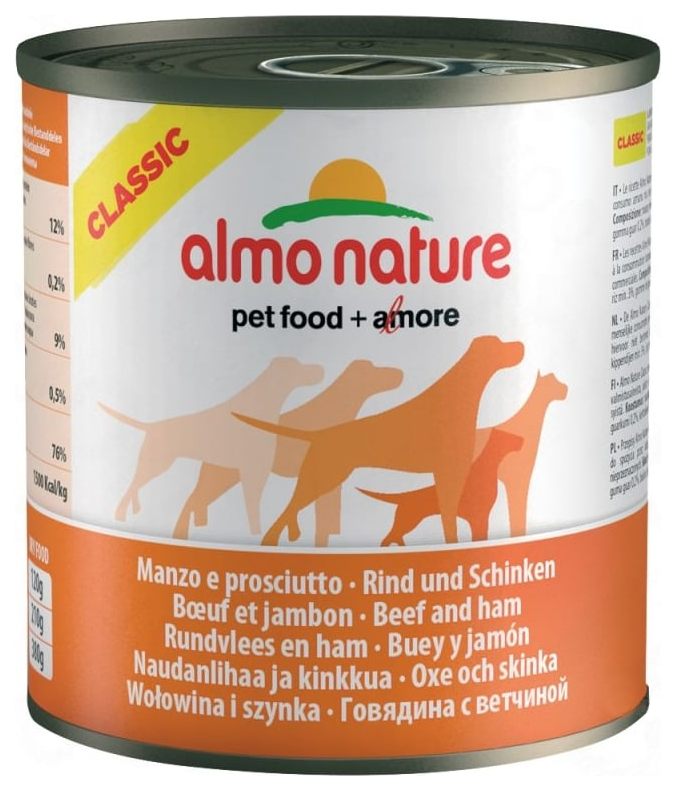 фото Консервы для собак almo nature classic, говядина, ветчина, 12шт, 290г