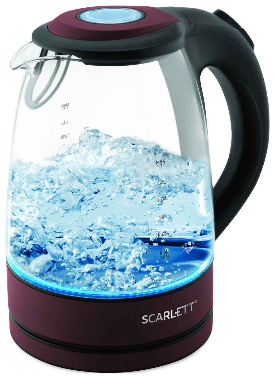 Чайник электрический Scarlett SC-EK27G98 1.7 л коричневый, черный фен scarlett sc hd70i63 2200 вт
