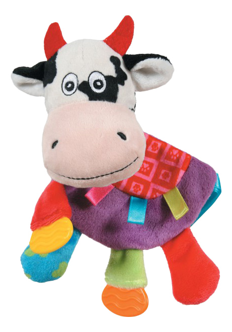 фото Мягкая игрушка для собак zolux корова рози шуршащая, разноцветный, 23 см