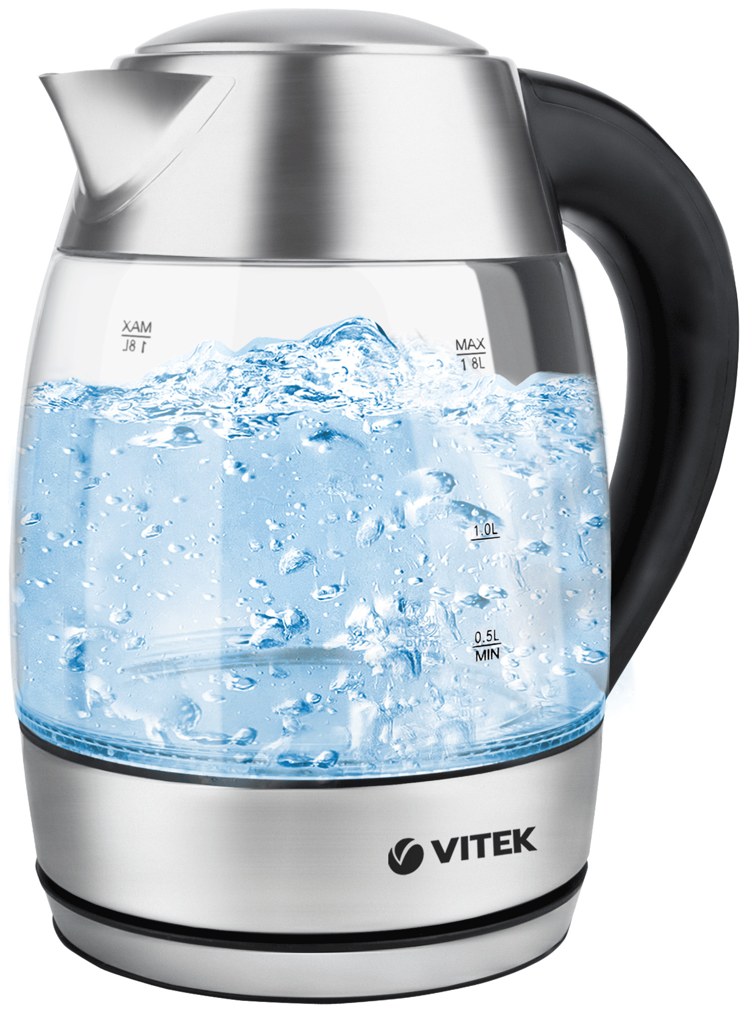 Чайник электрический VITEK VT-7047TR 1.8 л серебристый, черный