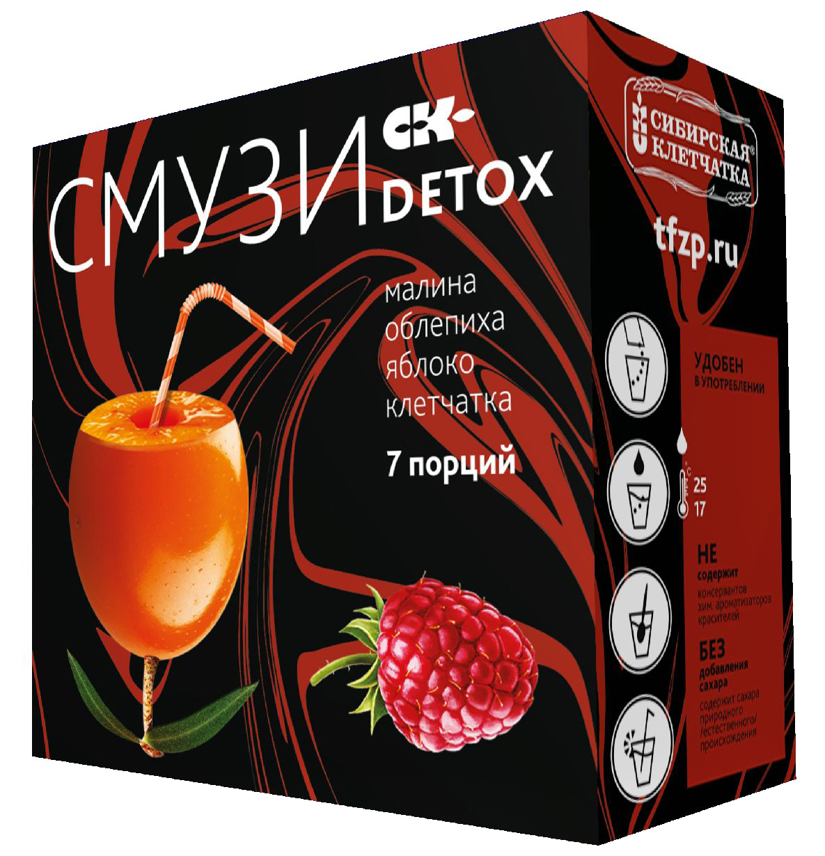 Смузи Сибирская клетчатка detox малина облепиха яблоко 84 г