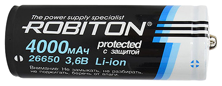 Аккумуляторная батарея Robiton Li26650 1 шт отвертка robiton vt 005 13179