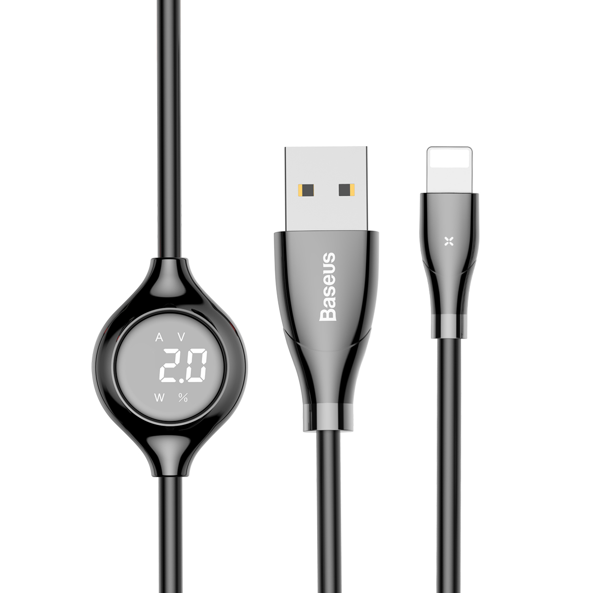 фото Кабель baseus digital display lightning black