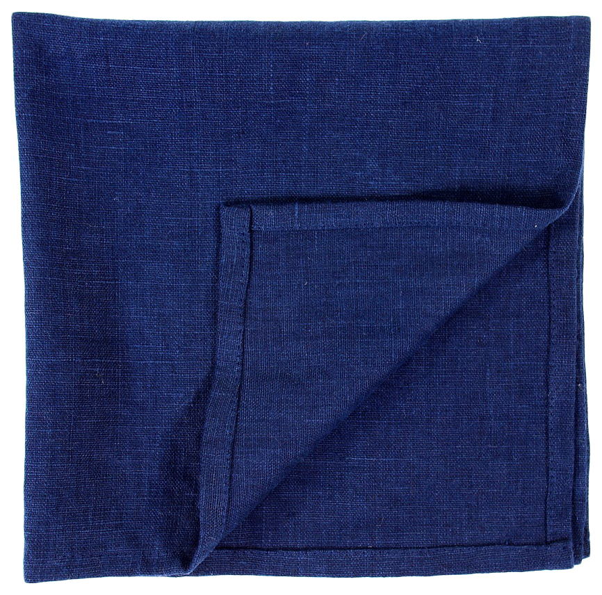 Сервировочная салфетка из умягченного льна темно-синего цвета Essential 45х45
