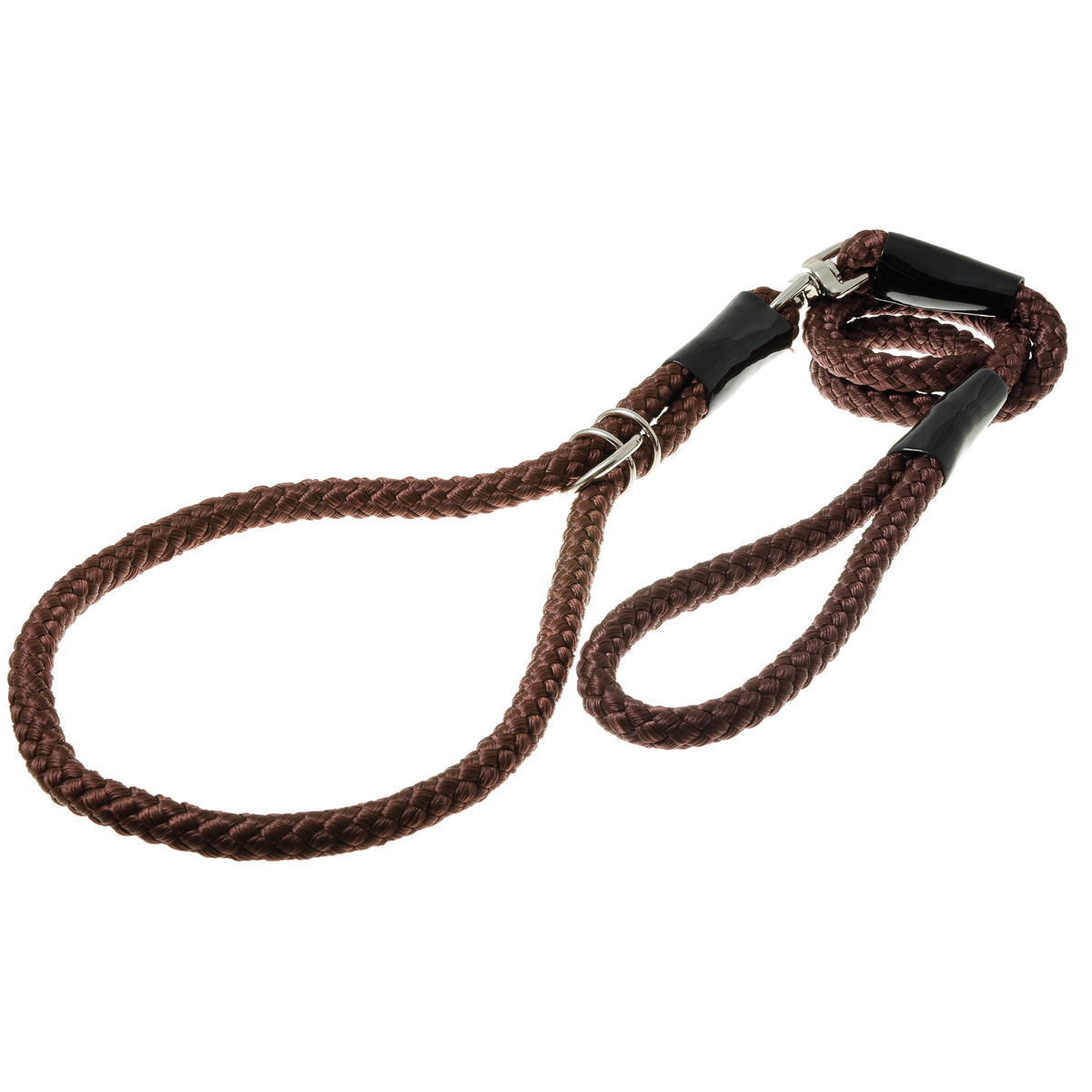 фото Ринговка для собак zooone с кольцом круглая, 12 мм, коричневая