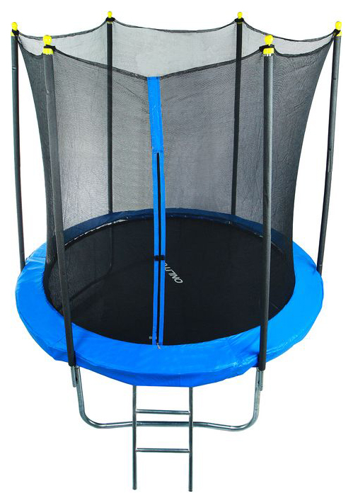 фото Батут onlitop с внутренней сеткой и лестницей 305 см, черный/синий