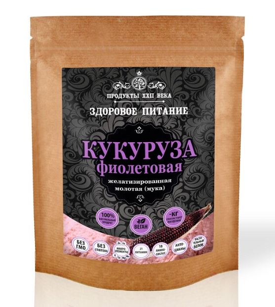 

Кукуруза фиолетовая Продукты XXII века молотая мука желатинизированная 200 г