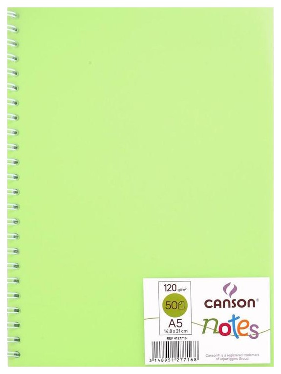 

Блокнот Canson Notes, А5, 50 листов, Зеленый