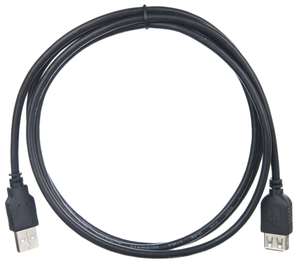 фото Кабель telecom usb a-usb a, m-f 1,5м black (tus6990-1.5m)