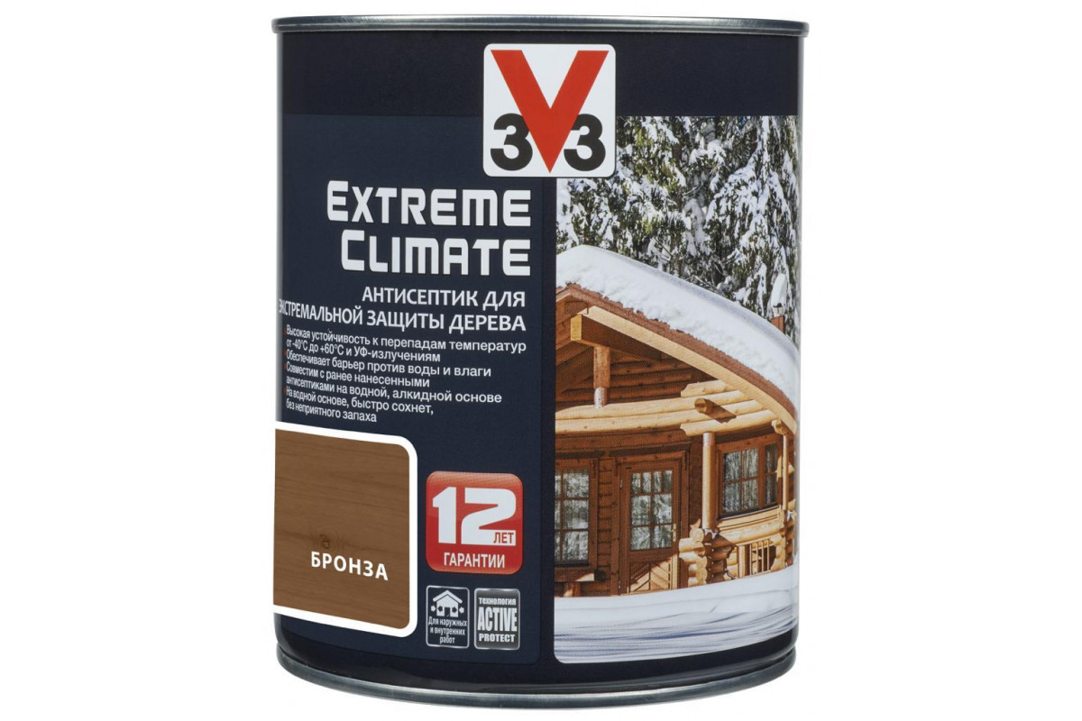 Антисептик для экстремальной защиты V33 Extreme Climate 0.9 л, Цвет бронза