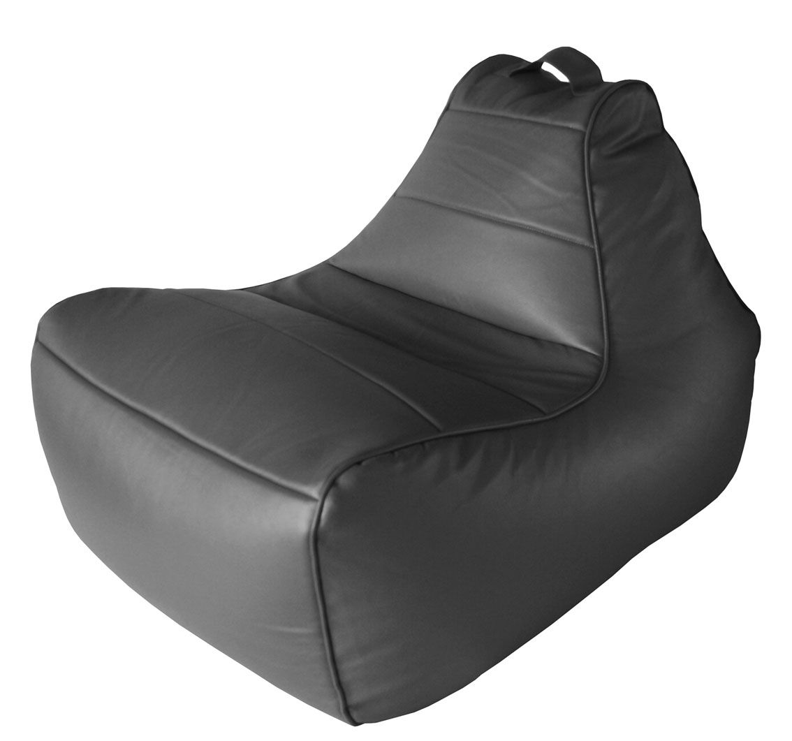 фото Бескаркасное кресло папа пуф modern lounger one size, экокожа, black (черный)