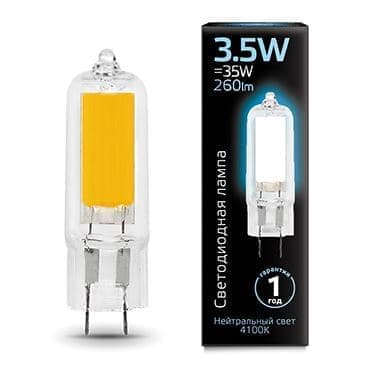 

Светодиодная лампа Gauss LED G4 3.5W 4100K Glass 107807203