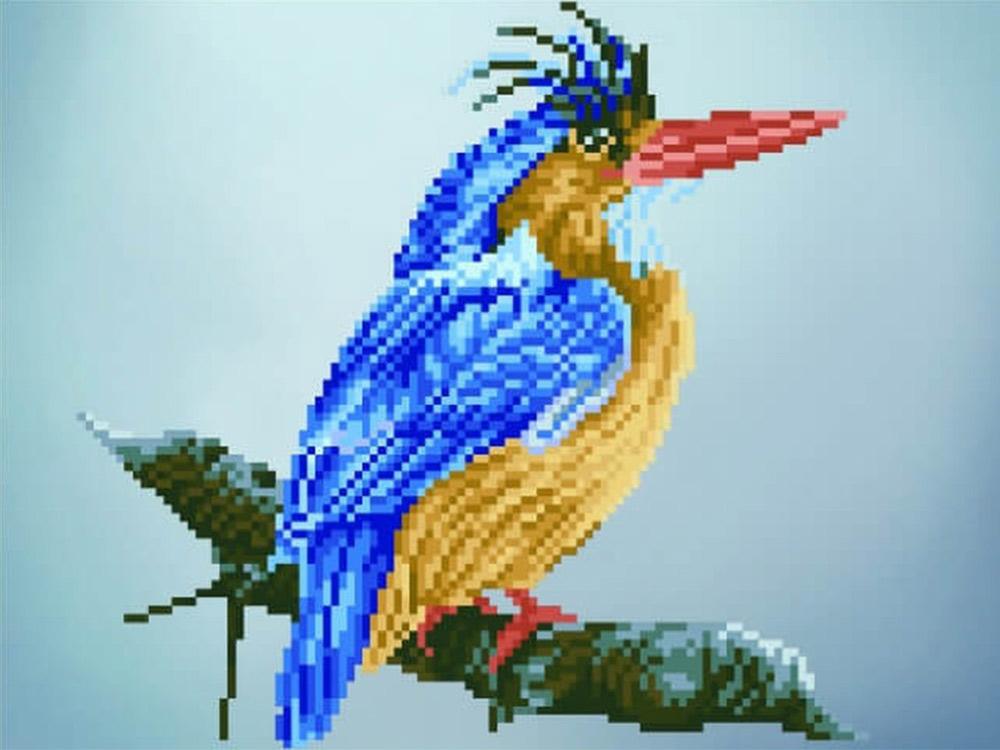 

Алмазная вышивка Цветной Птица на ветке, 30x40 см, Птица на ветке