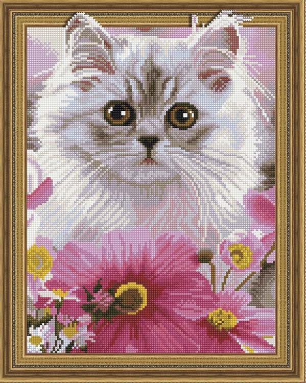 

Алмазная вышивка Painting Diamond Белый кот, 40x50 см, Белый кот