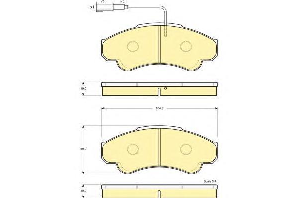 

Комплект тормозных колодок Girling 6115189