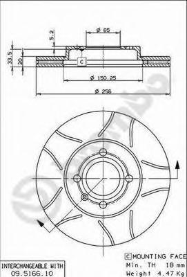 фото Тормозной диск brembo 09516675