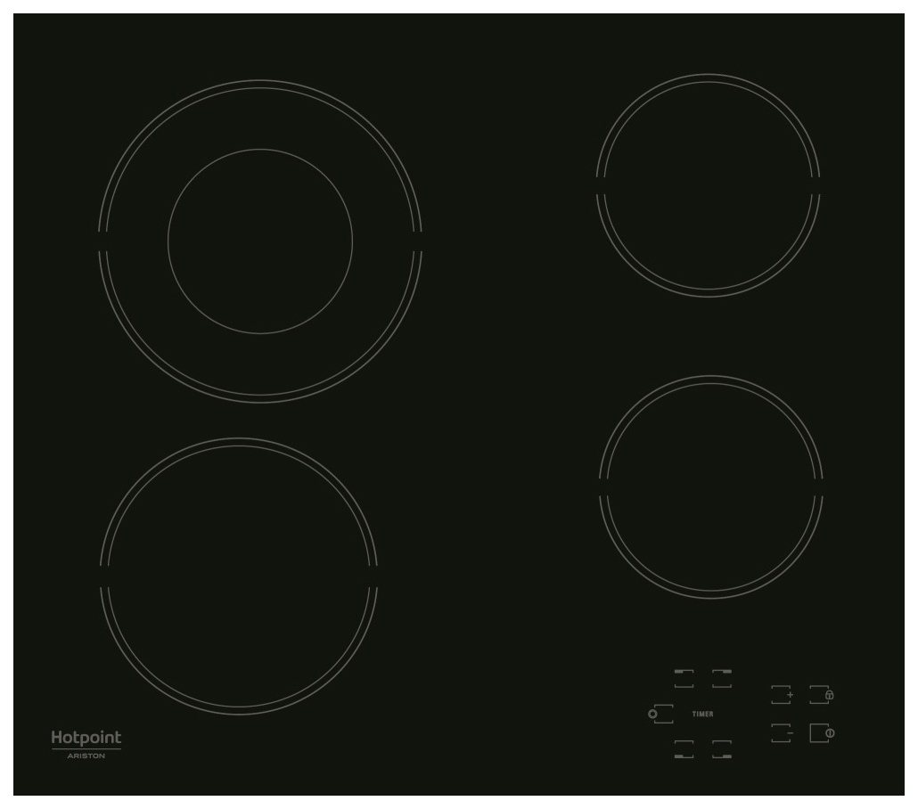 фото Встраиваемая варочная панель электрическая hotpoint-ariston hr 622 c black