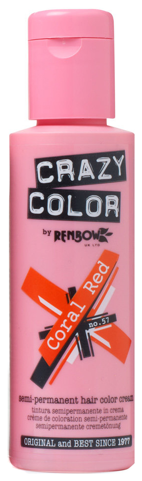 Краска для волос Crazy Color-Renbow Crazy Color Extreme тон 57 красный коралл, 100 мл краска для волос crazy color renbow crazy color extreme тон 59 небесно голубой 100 мл