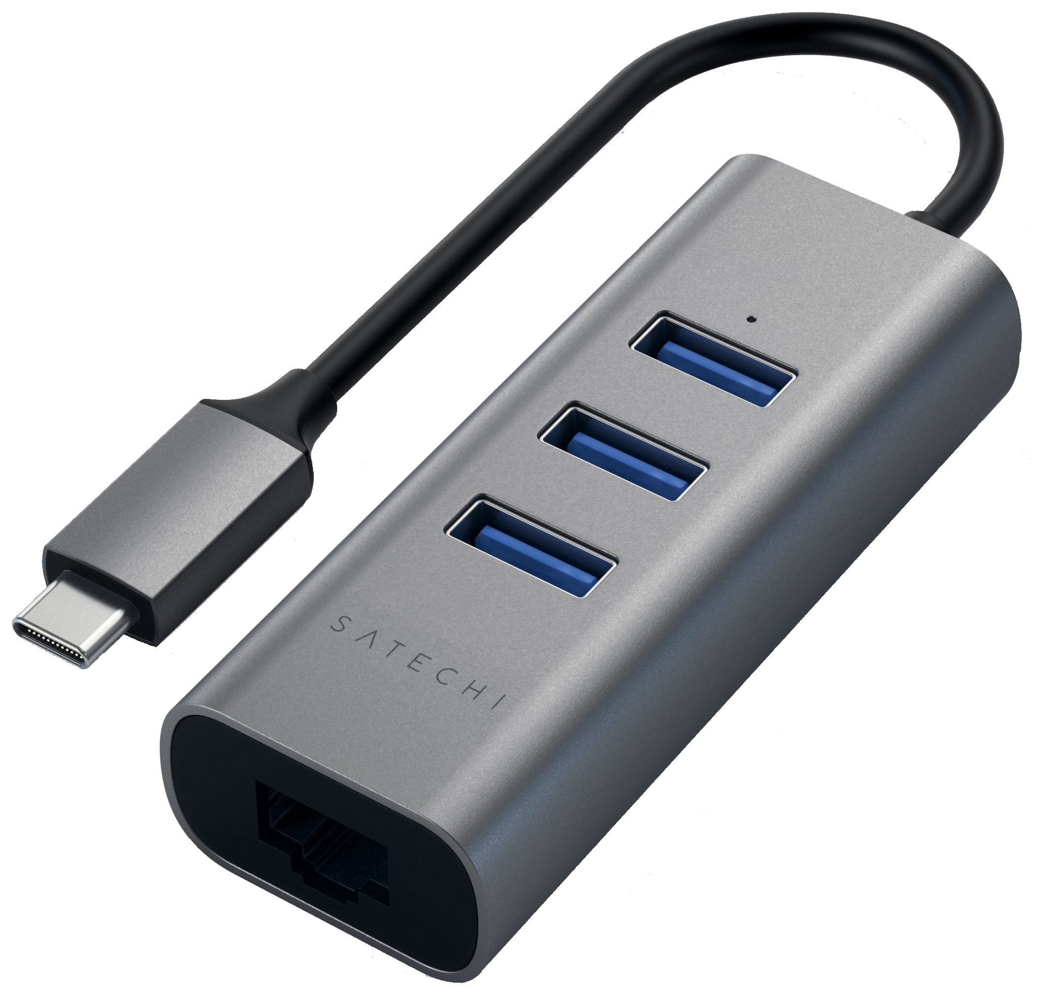 фото Разветвитель для компьютера satechi type-c 2-in-1 usb 3.0 aluminum port st-tc2n1usb31am