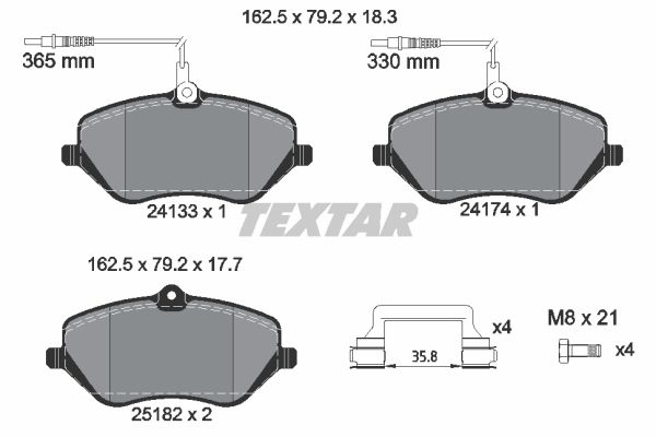 фото Комплект тормозных дисковых колодок textar 2413303