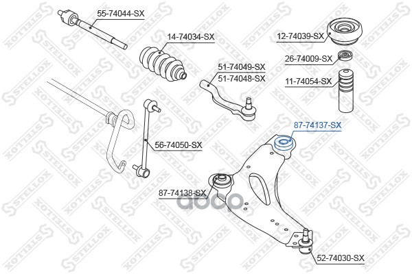 фото Сайлентблок stellox 8774137sx