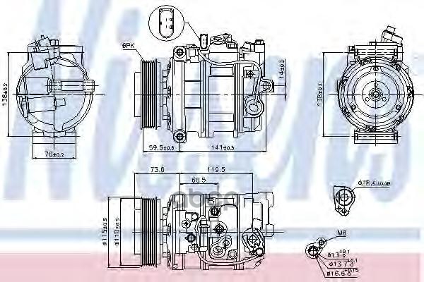 Компрессор кондиционера Nissens 89092