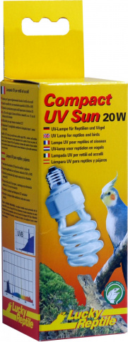 фото Ультрафиолетовая лампа для террариума lucky reptile compact uv sun, 20 вт