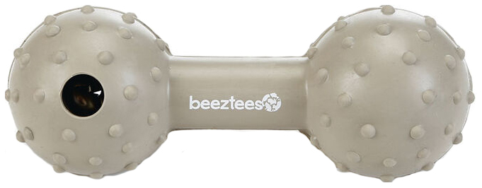 Апорт для собак Beeztees гантель с колокольчиком бежевая, длина 11.5 см