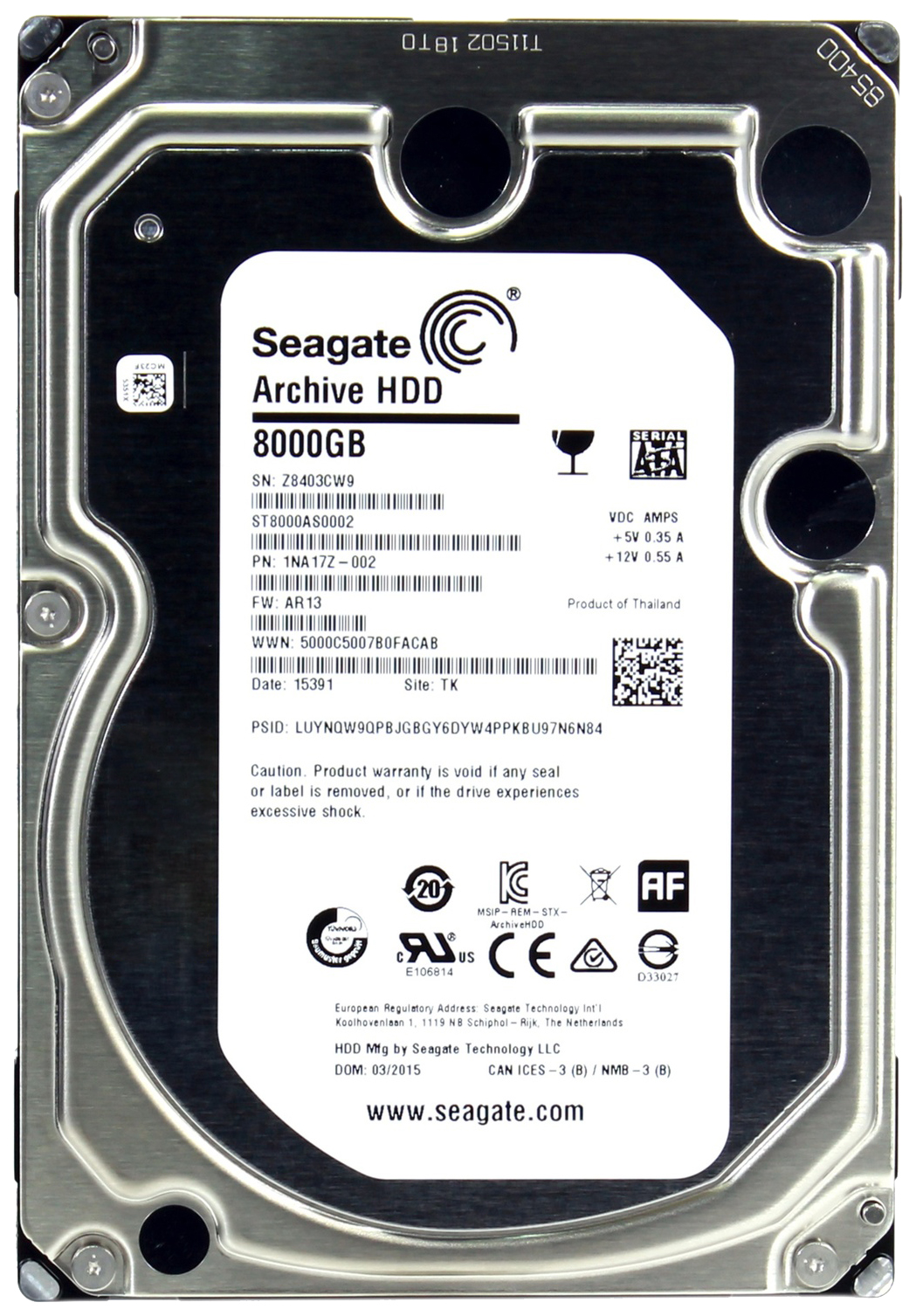 фото Внутренний жесткий диск seagate archive 8tb (st8000as0002)