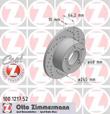 

Тормозной диск ZIMMERMANN 100.1217.52