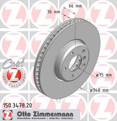 фото Тормозной диск zimmermann 150.3478.20