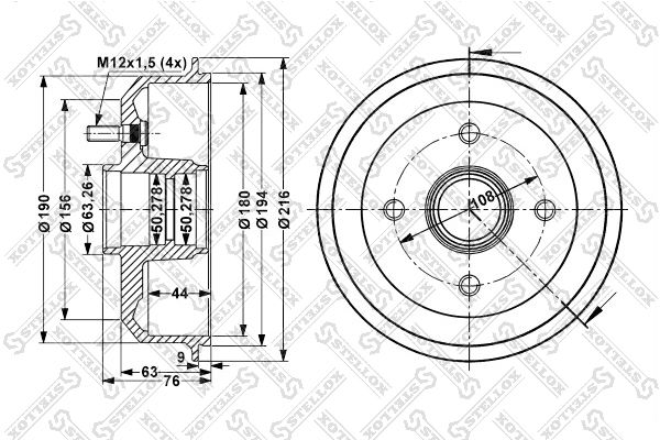 

Тормозной барабан STELLOX 6025-2526-SX