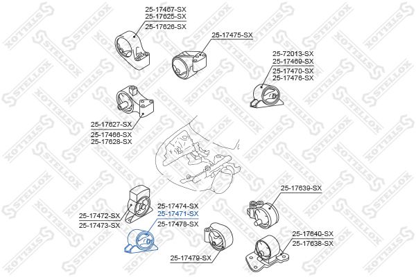 

Опора двигателя Stellox 2517471SX