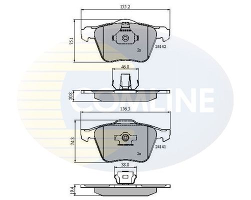 

Комплект тормозных колодок, дисковый тормоз COMLINE CBP01280