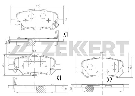 фото Комплект тормозных колодок, дисковый тормоз zekkert bs-2096