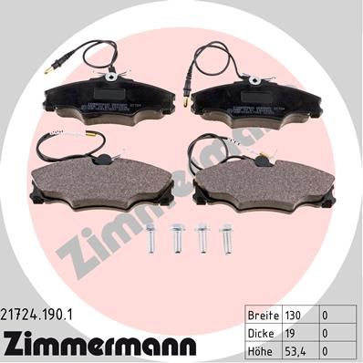 

Комплект тормозных колодок, дисковый тормоз ZIMMERMANN 21724.190.1