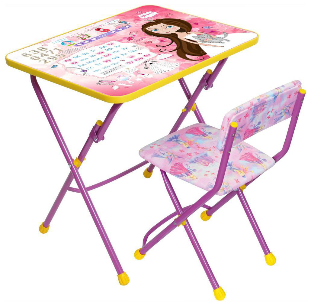 Комплект детской мебели Nika Маленькая Принцесса КУ1/17(СУ1-4) набор мебели nika познайка хочу все знать стол стул 3018648