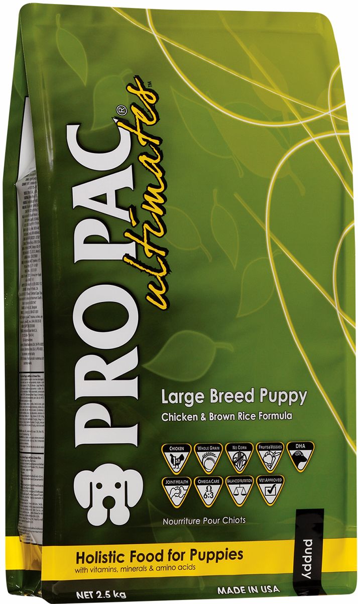 

Сухой корм для щенков Pro Pac Ultimates Large Breed Puppy, рис, курица, 2.5кг, Ultimates Large Breed Puppy