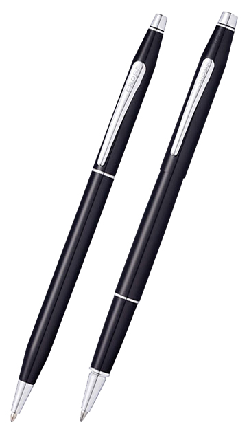 фото Набор подарочный cross classic century - black lacquer, шариковая ручка + ручка-роллер