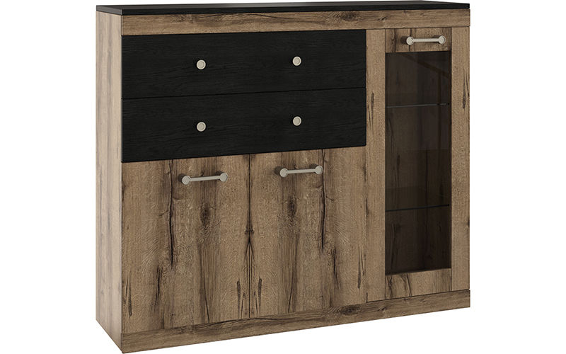 Комод Divan.ru 103х121х36 см, коричневый/черный