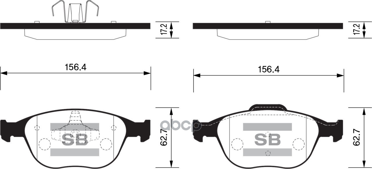 фото Sp1623_колодки дисковые п.!ford focus st 1702.0i 16v/rs/transit/tourneo connect 01> sangsi sangsin brake