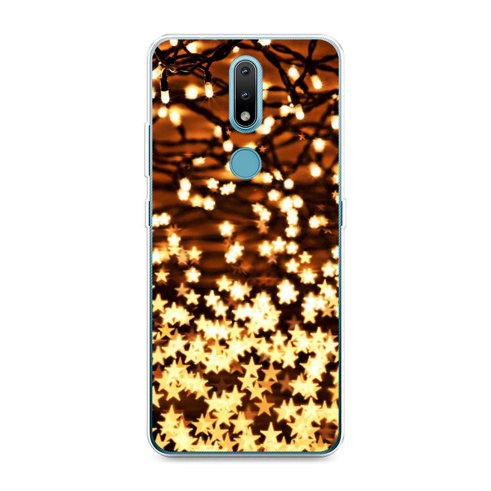 

Чехол на Nokia 2.4 "Новогодняя гирлянда", Золотистый, 123850-5