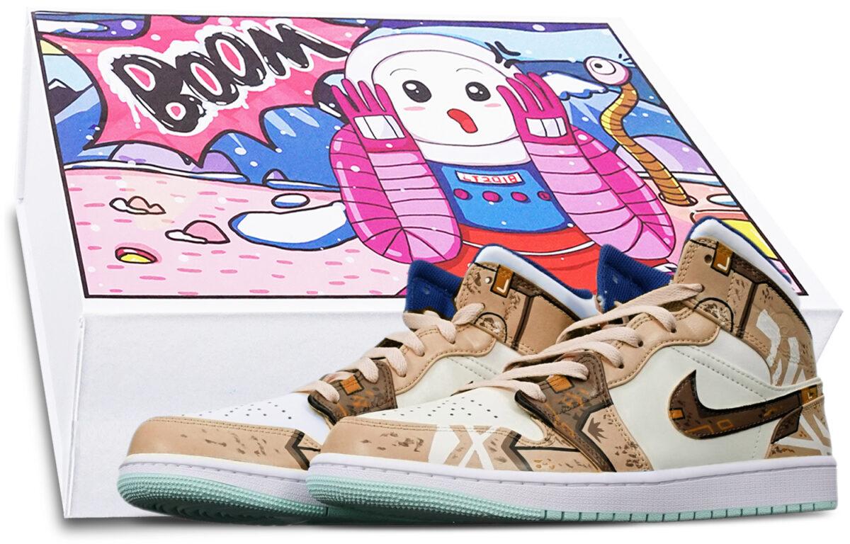 

Кеды унисекс Jordan Air Jordan 1 Mid GS бежевые 37.5 EU, Бежевый, Air Jordan 1 Mid GS