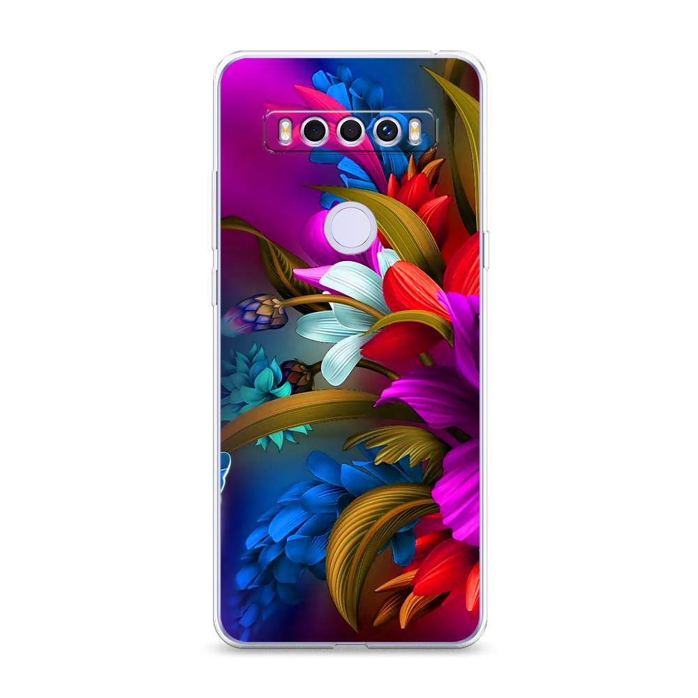 

Чехол для TCL 10 SE "Фантастические цветы", Фиолетовый;красный;синий, 290150-2