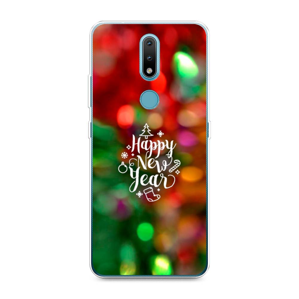 

Чехол на Nokia 2.4 "Новый Год на елке", Зеленый;красный;желтый, 123850-5